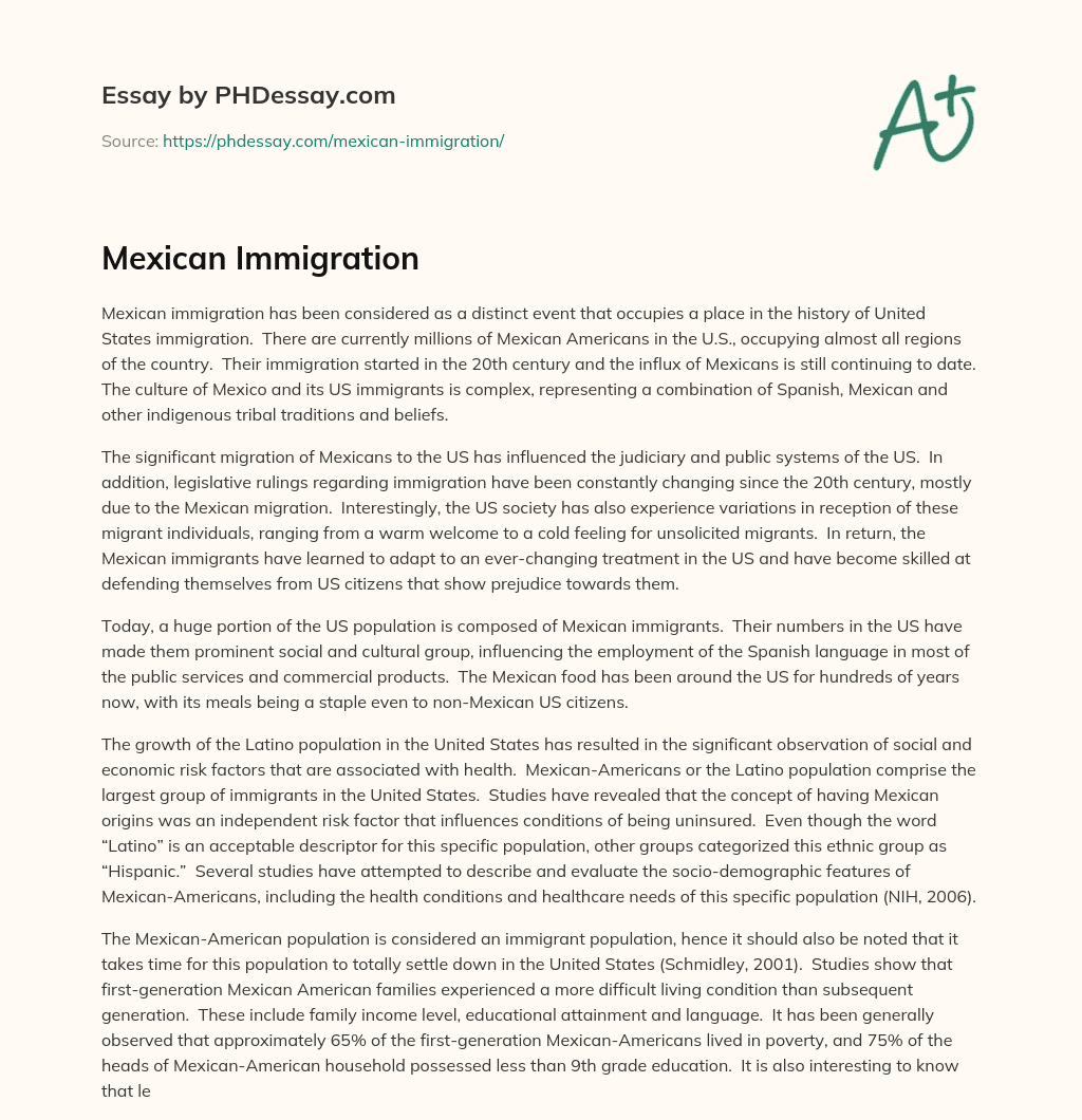 Mexican Immigration essay