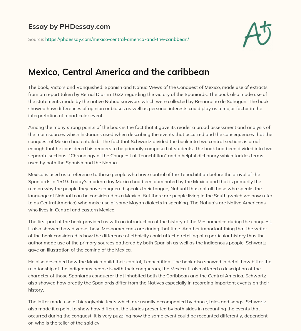 Mexico, Central America and the caribbean essay