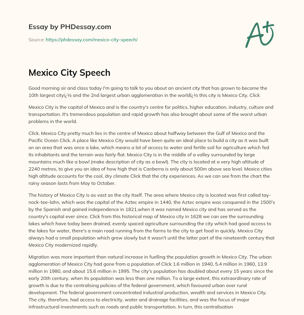 essay about mexico city