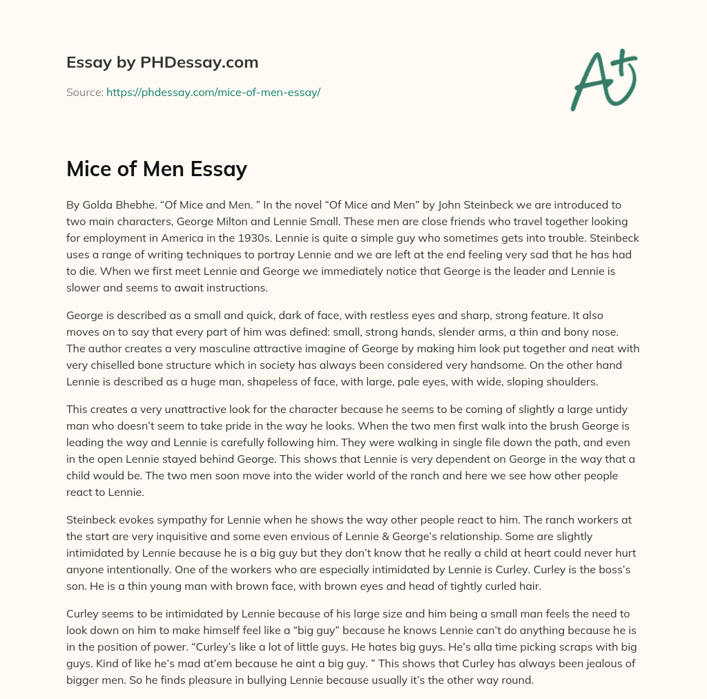 Mice of Men Essay essay