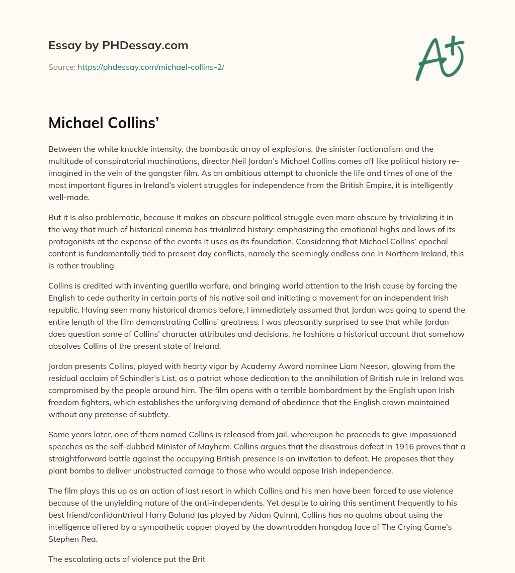 Michael Collins’ essay