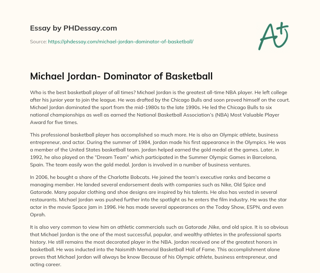 conclusion on michael jordan essay