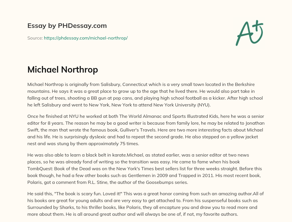Michael Northrop essay