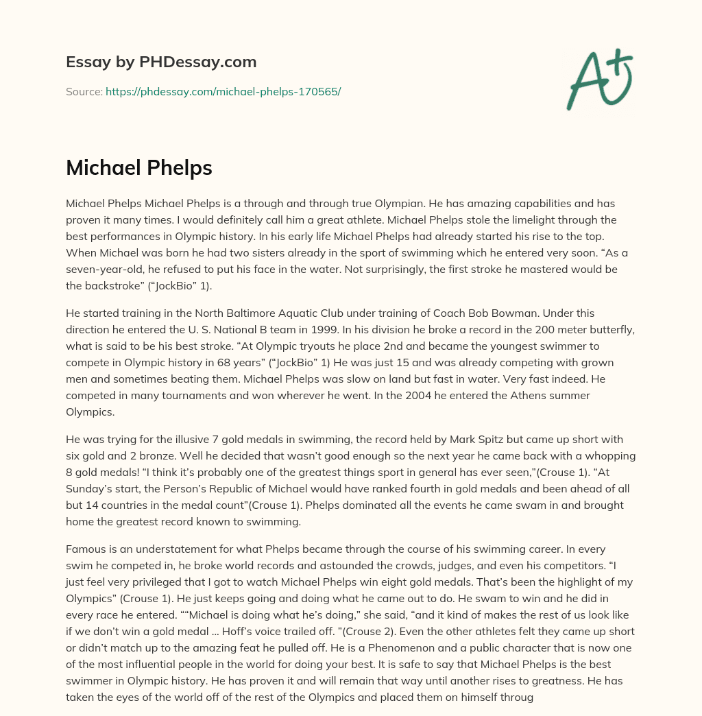 Michael Phelps essay