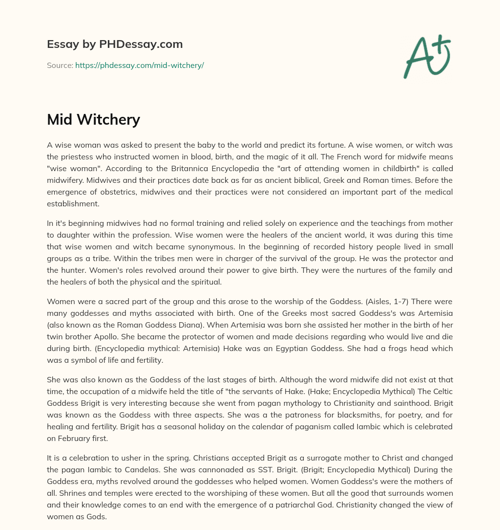 Mid Witchery essay