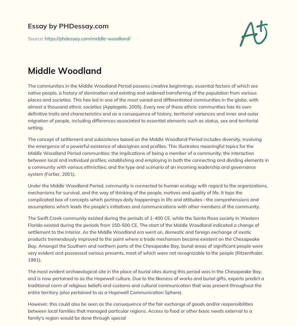 Middle Woodland essay