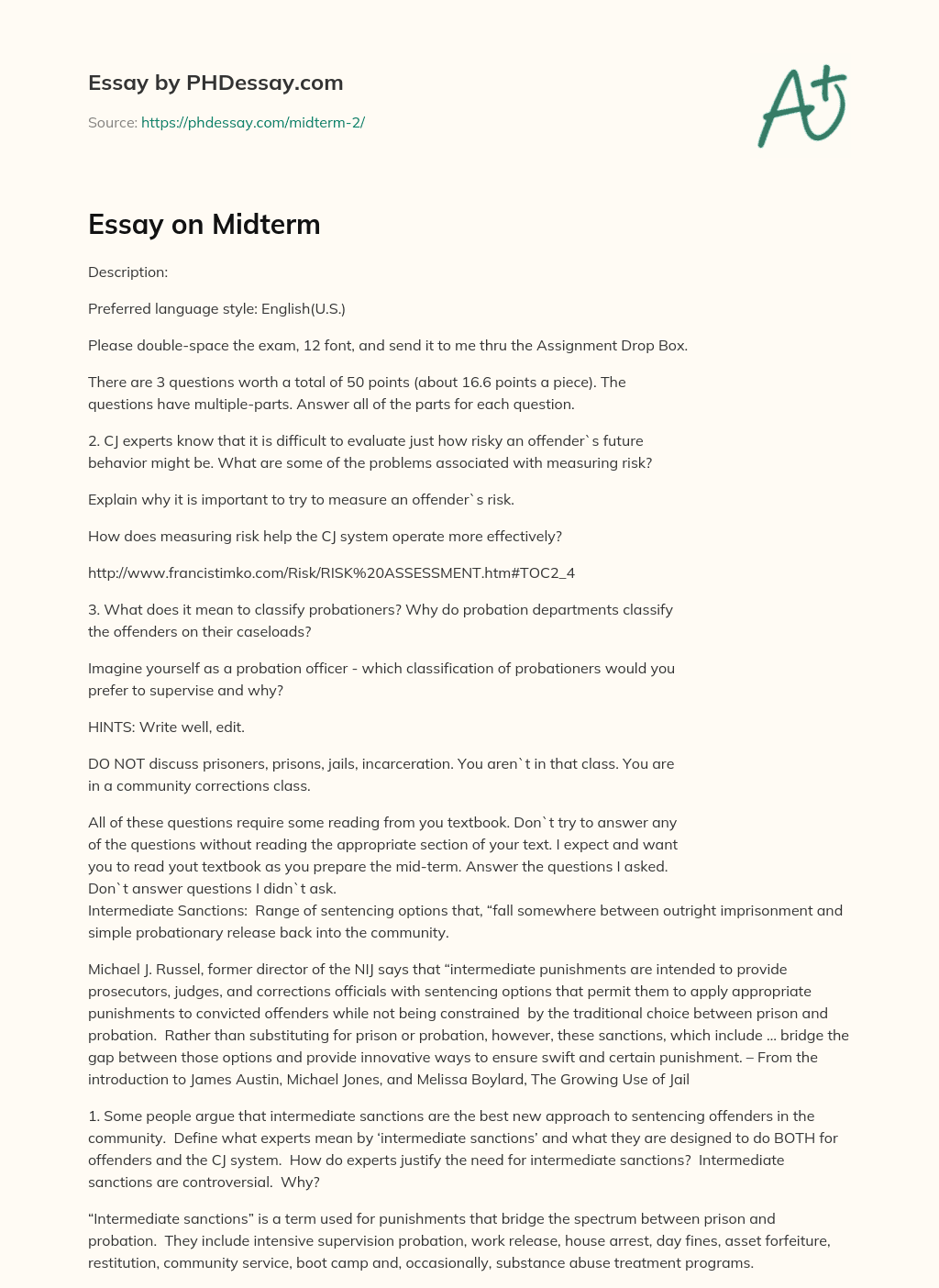 Essay on Midterm essay