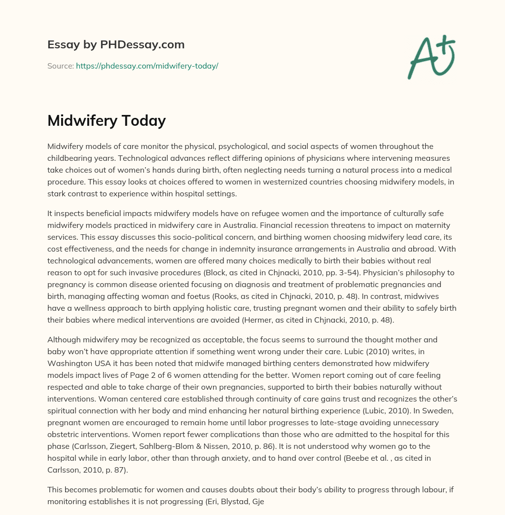 Midwifery Today essay