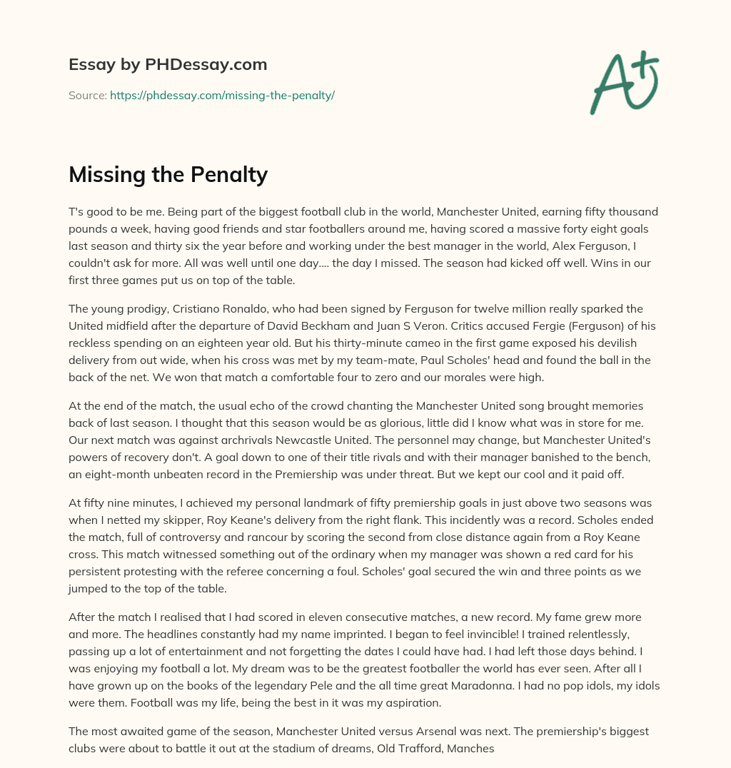 Missing the Penalty essay