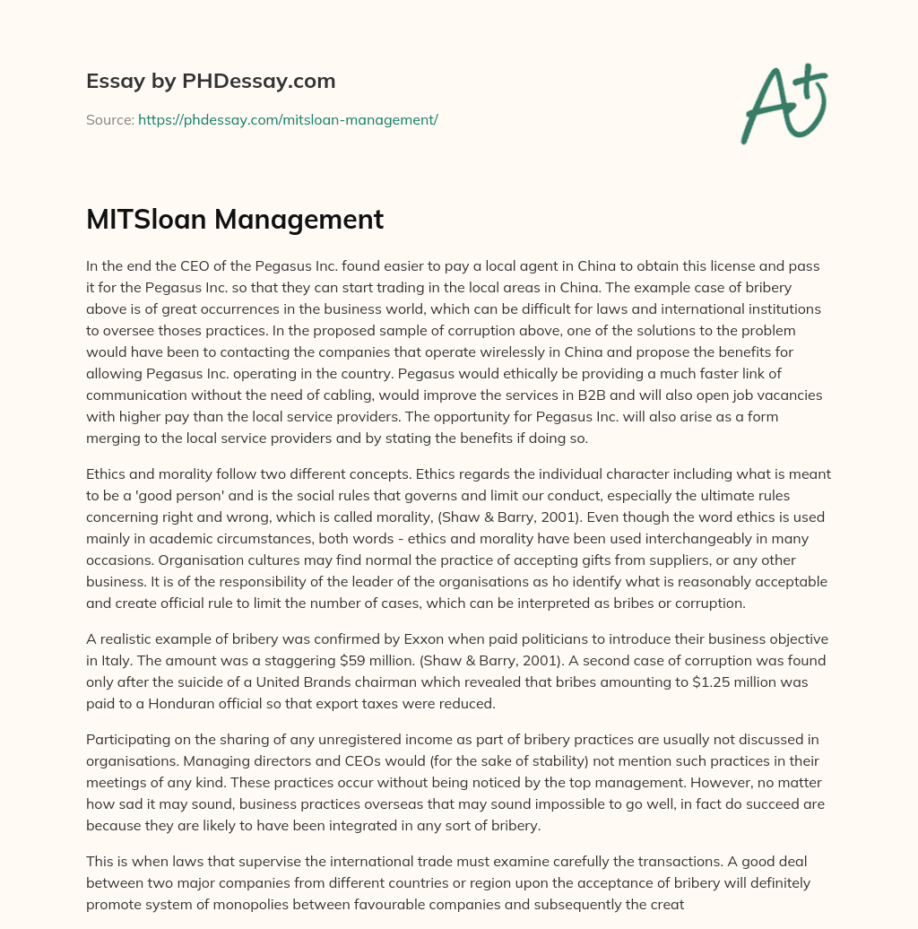 MITSloan Management essay