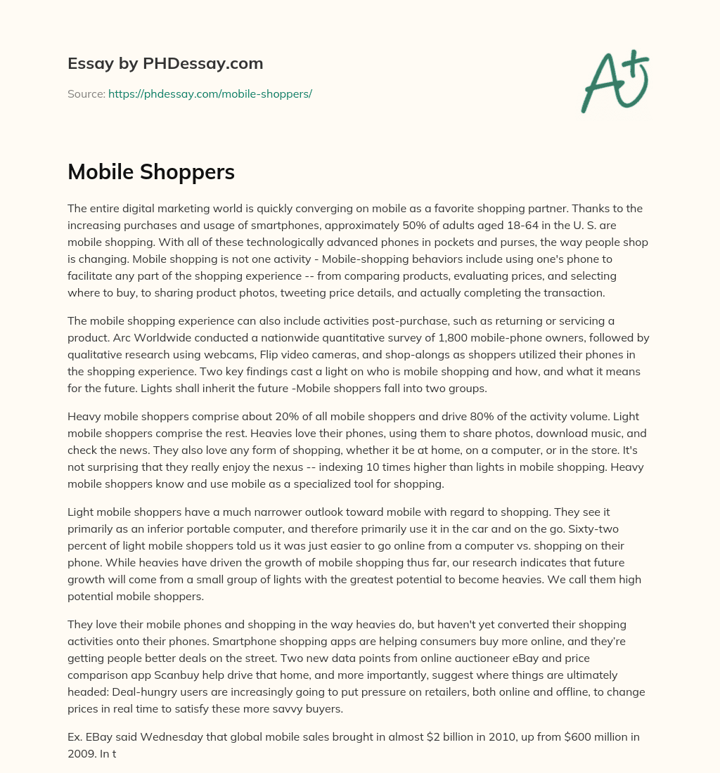 Mobile Shoppers essay