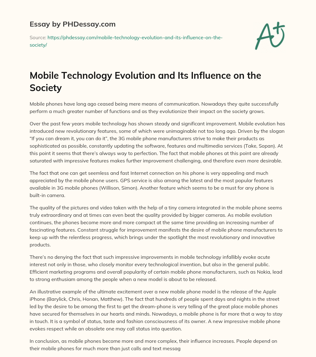 essay about mobile technology