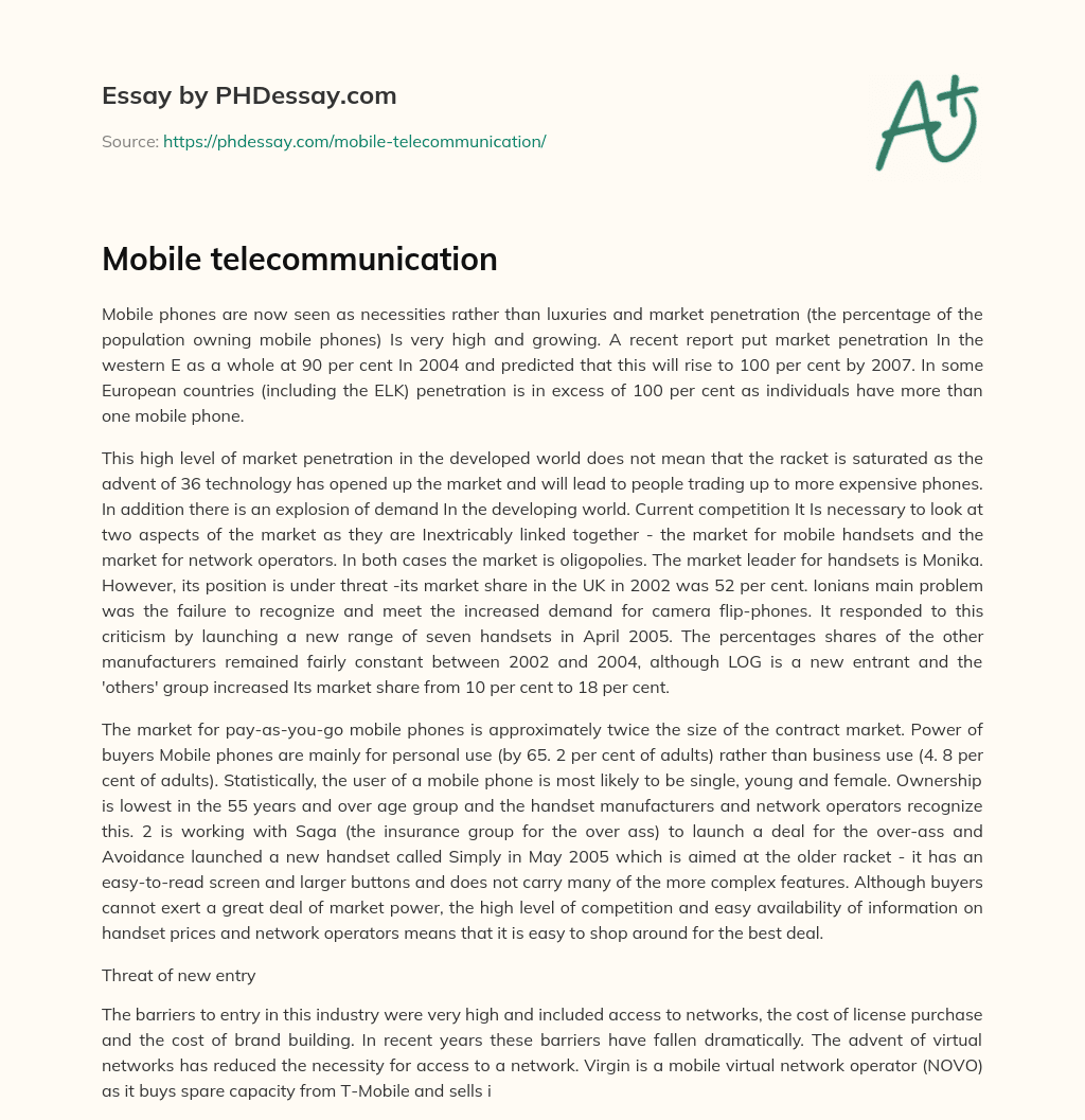 research paper on mobile telecommunications