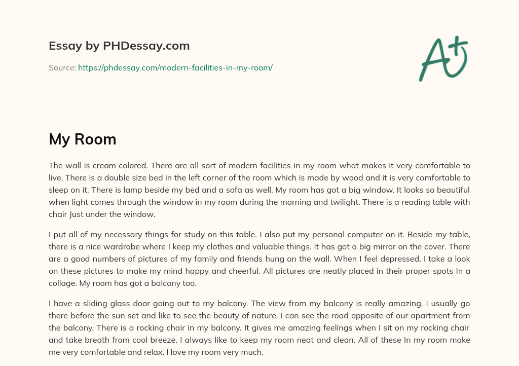 lcony.Comfortable and Modern Room with Cream Colored Walls and Beautiful Views essay