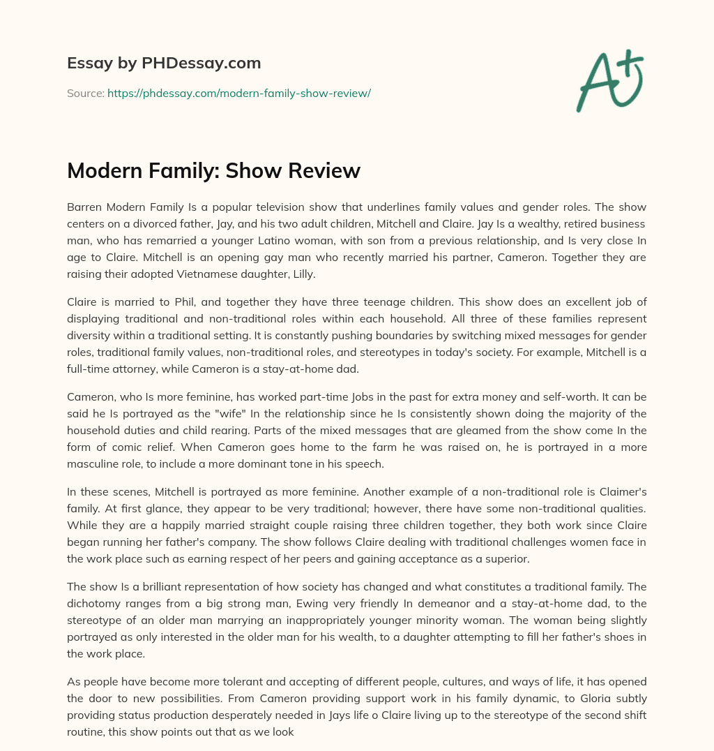 Modern Family: Show Review essay