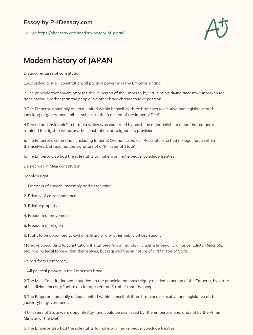 history of japan essay