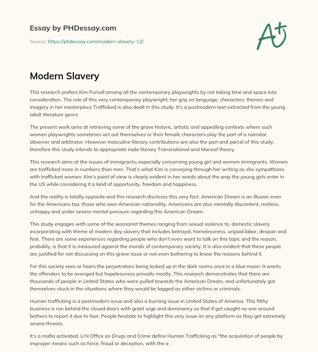 modern slavery essay introduction