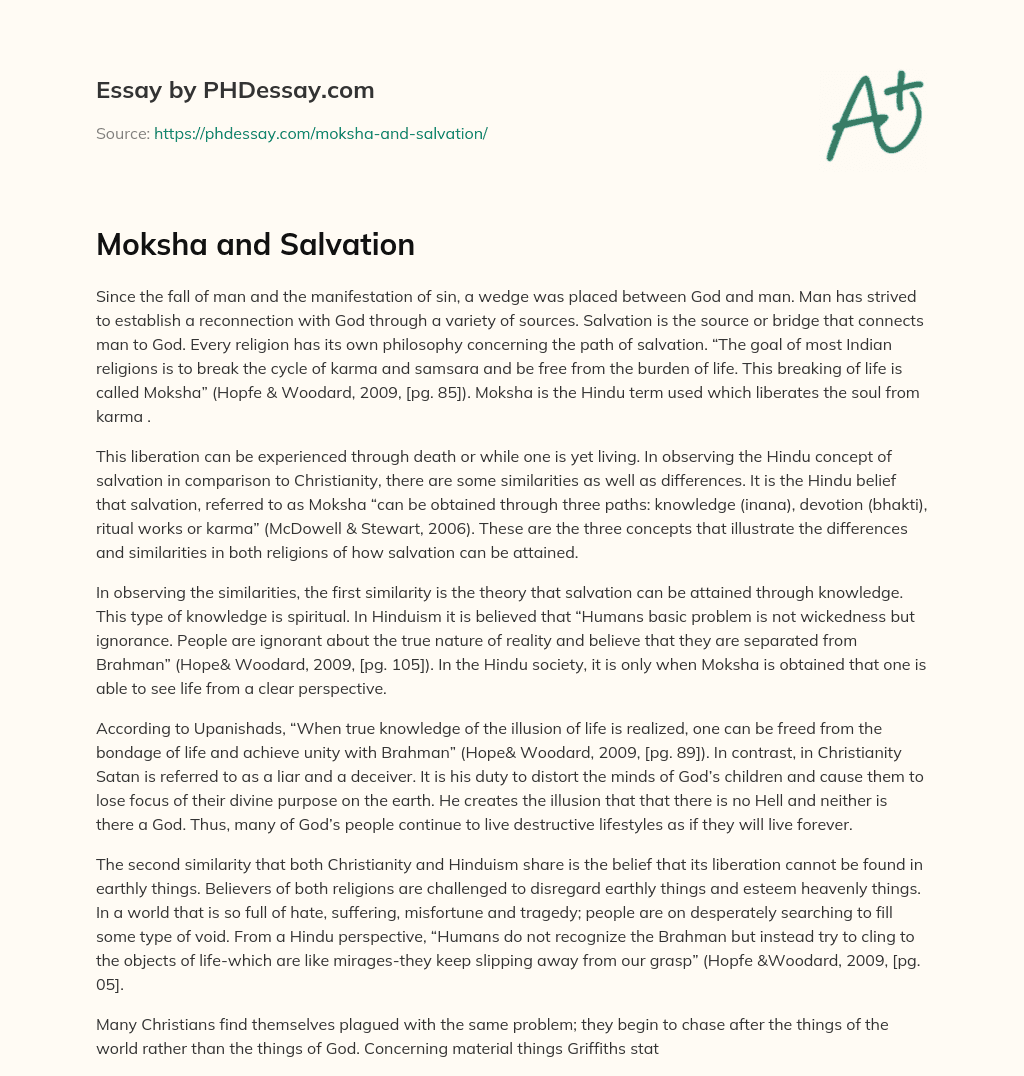 Moksha and Salvation essay