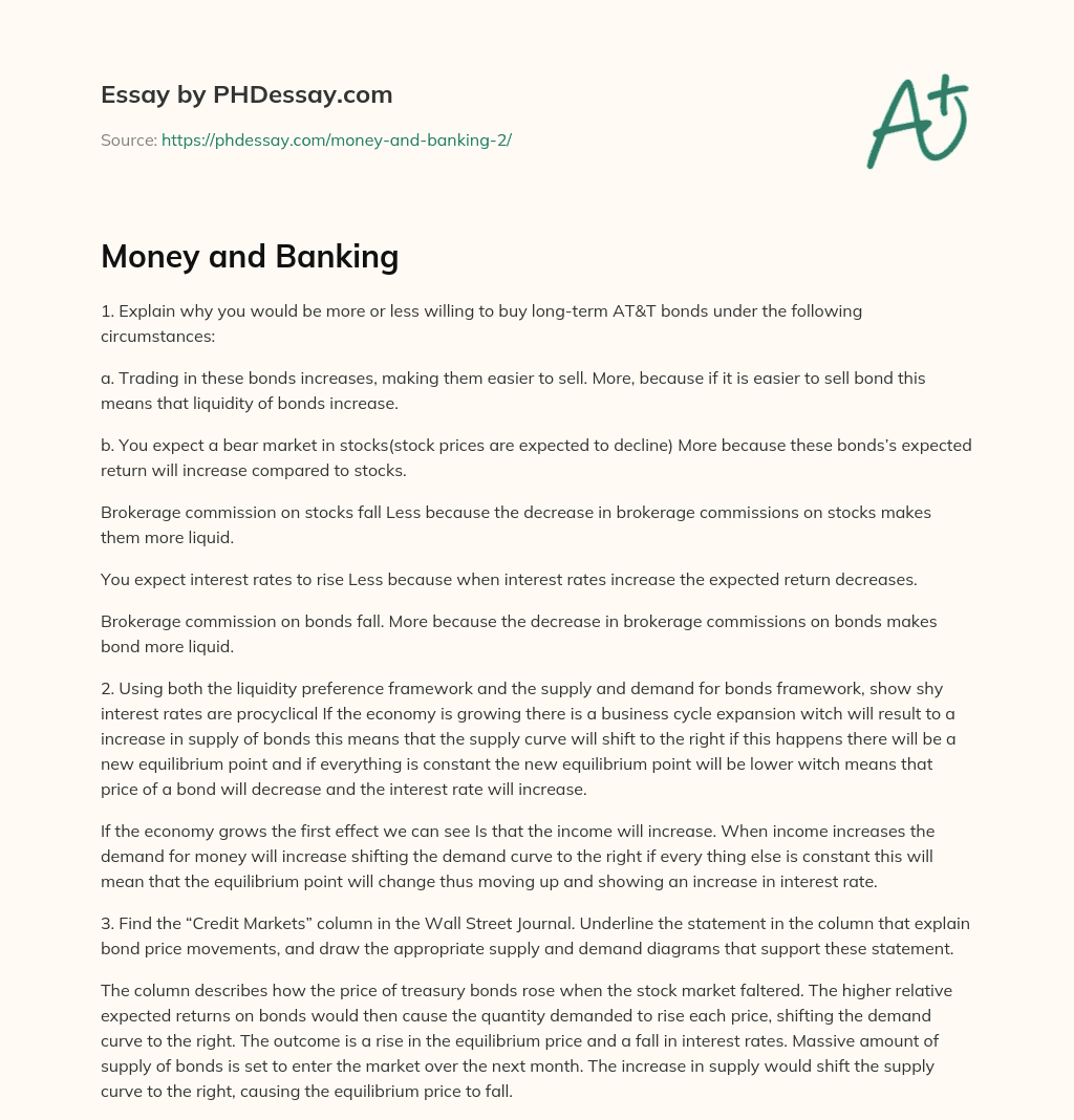 Money and Banking essay