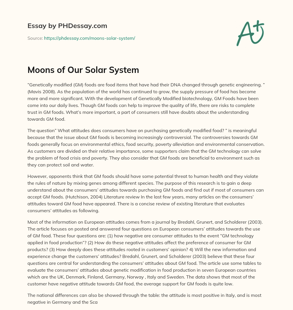 Moons of Our Solar System essay