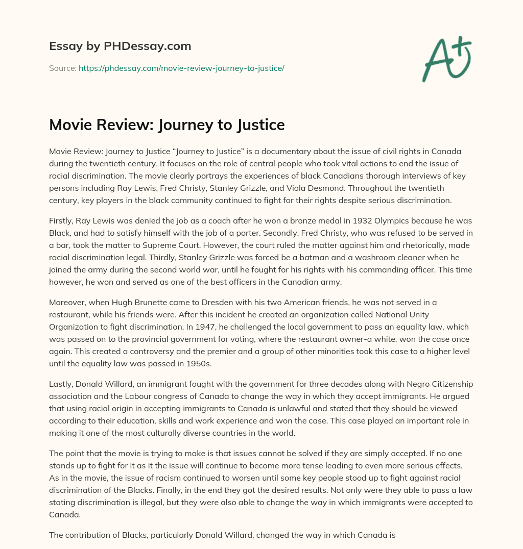 journey to justice summary