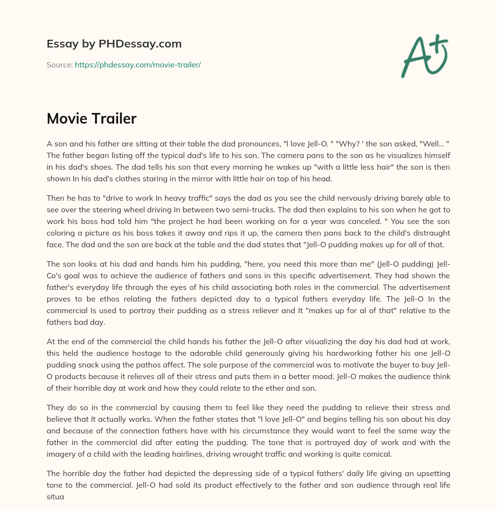 Movie Trailer essay