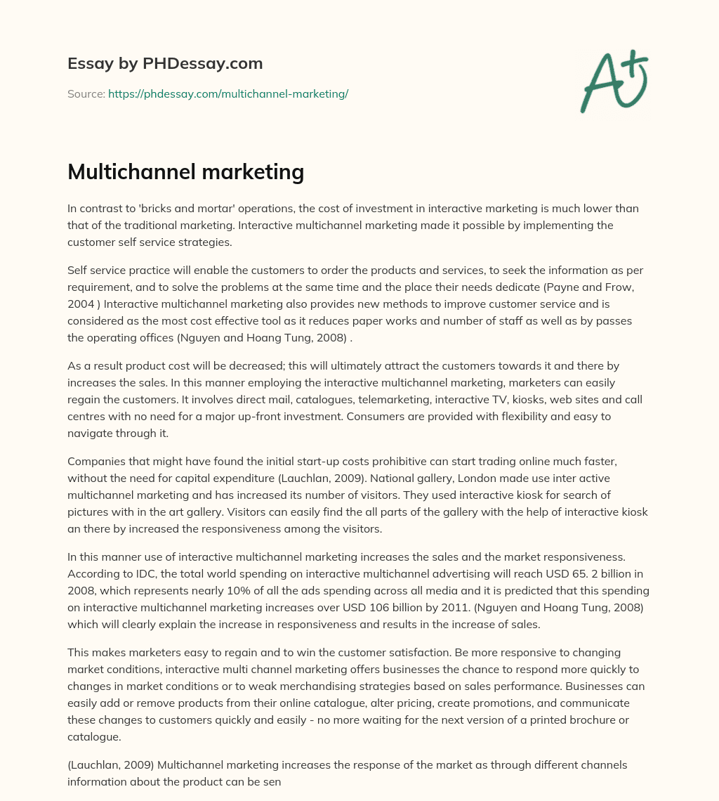 Multichannel marketing essay