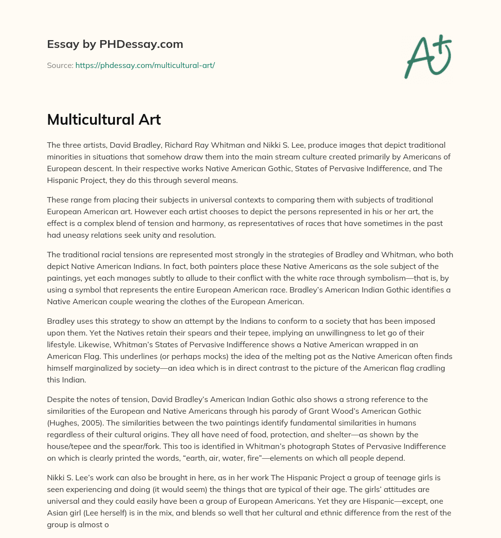 Multicultural Art essay