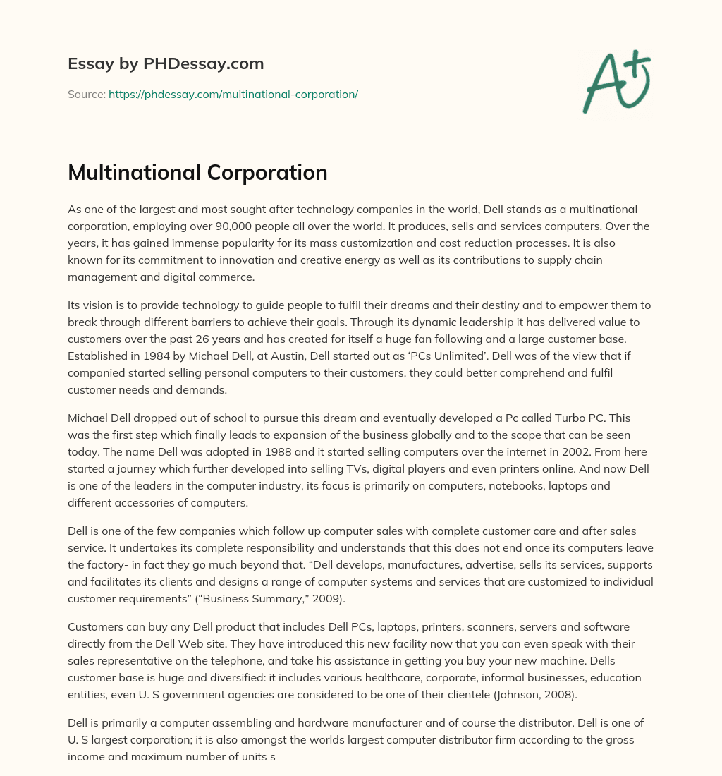 Multinational Corporation essay