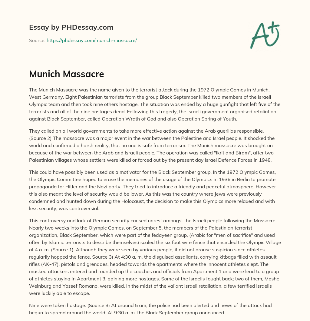 Munich Massacre essay