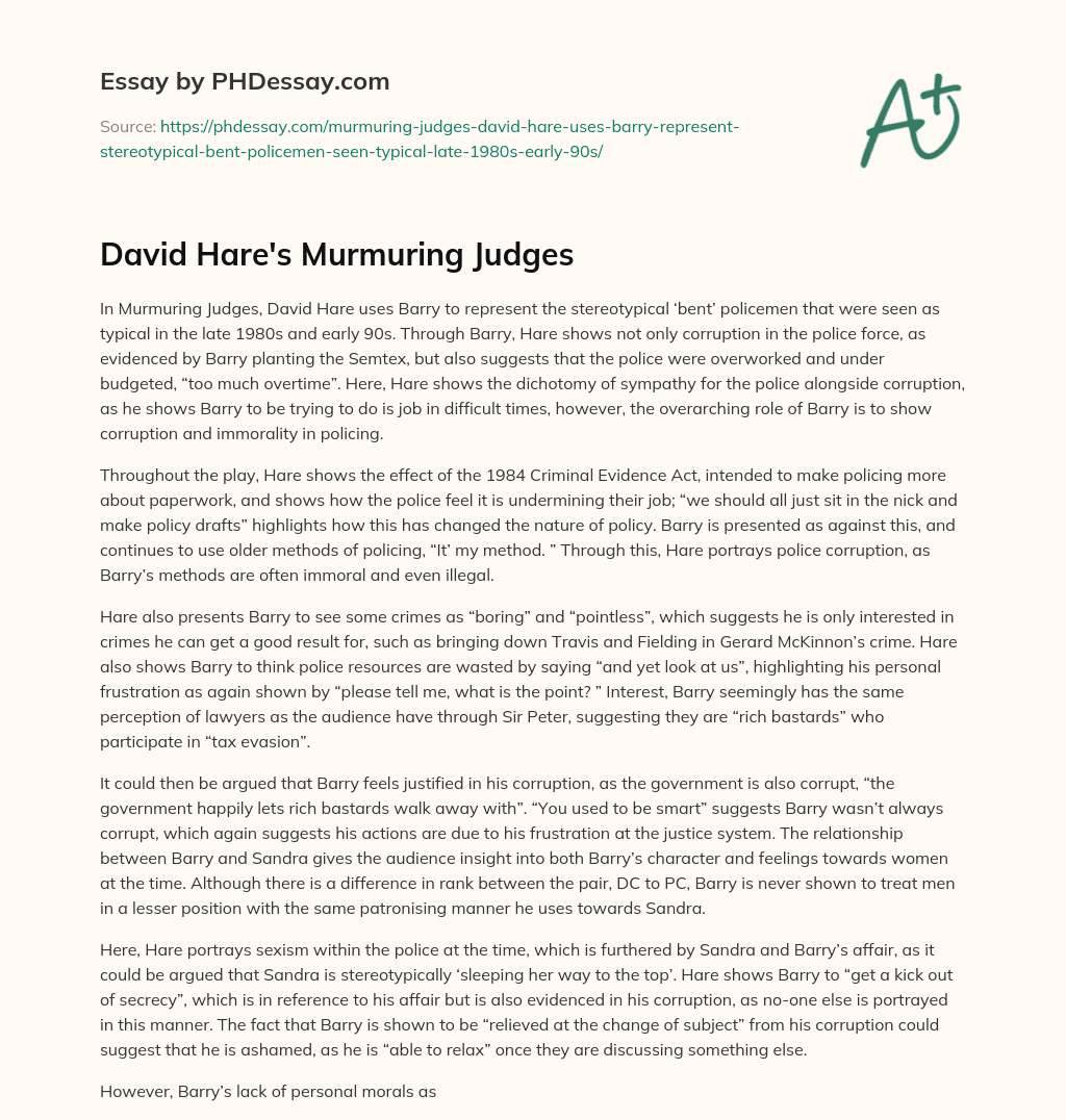 murmuring judges david hare