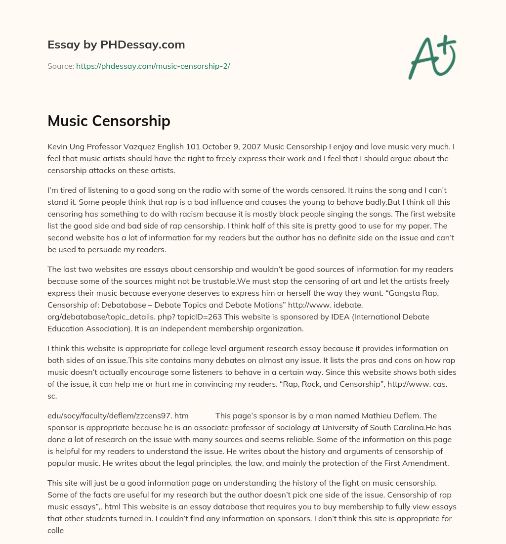 music censorship essay