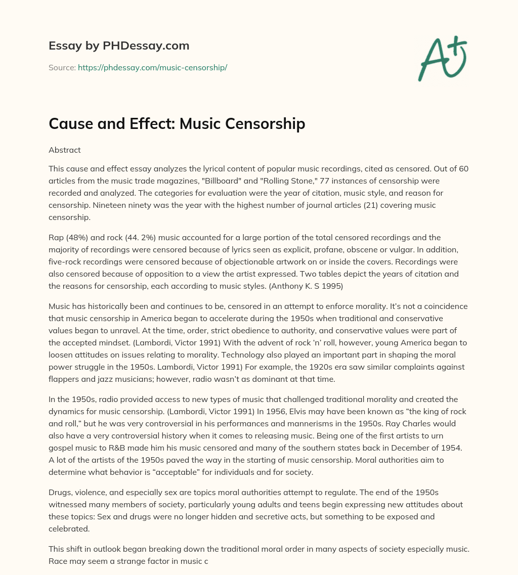 music censorship essay