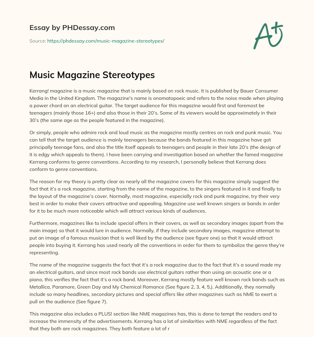 Music Magazine Stereotypes essay