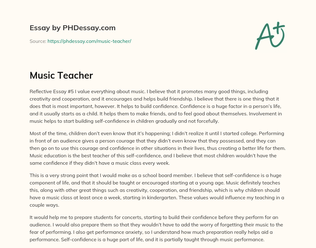 Music Teacher essay