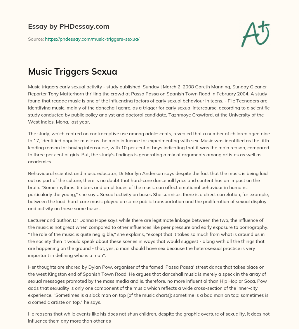 Music Triggers Sexua essay