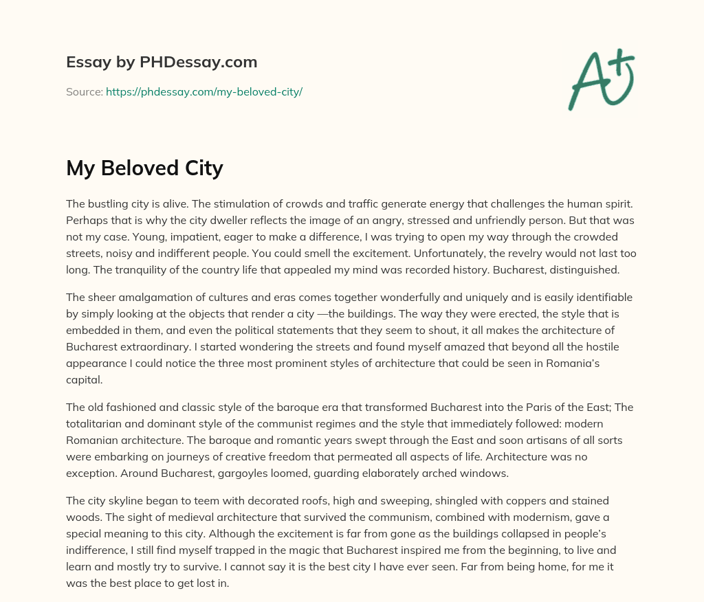 My Beloved City essay