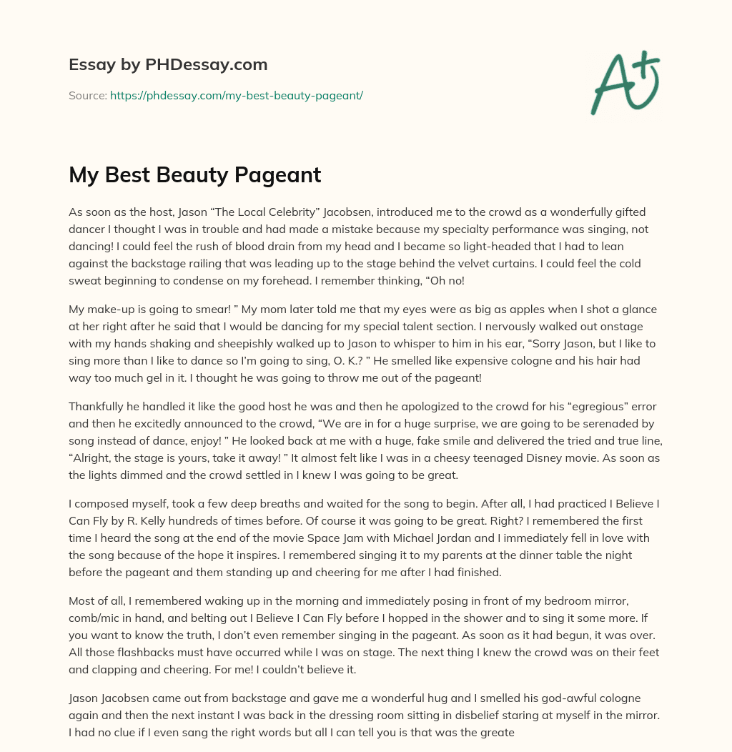 My Best Beauty Pageant essay