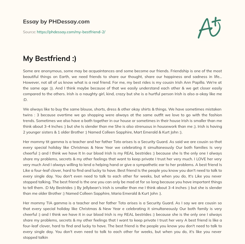My Bestfriend :) essay