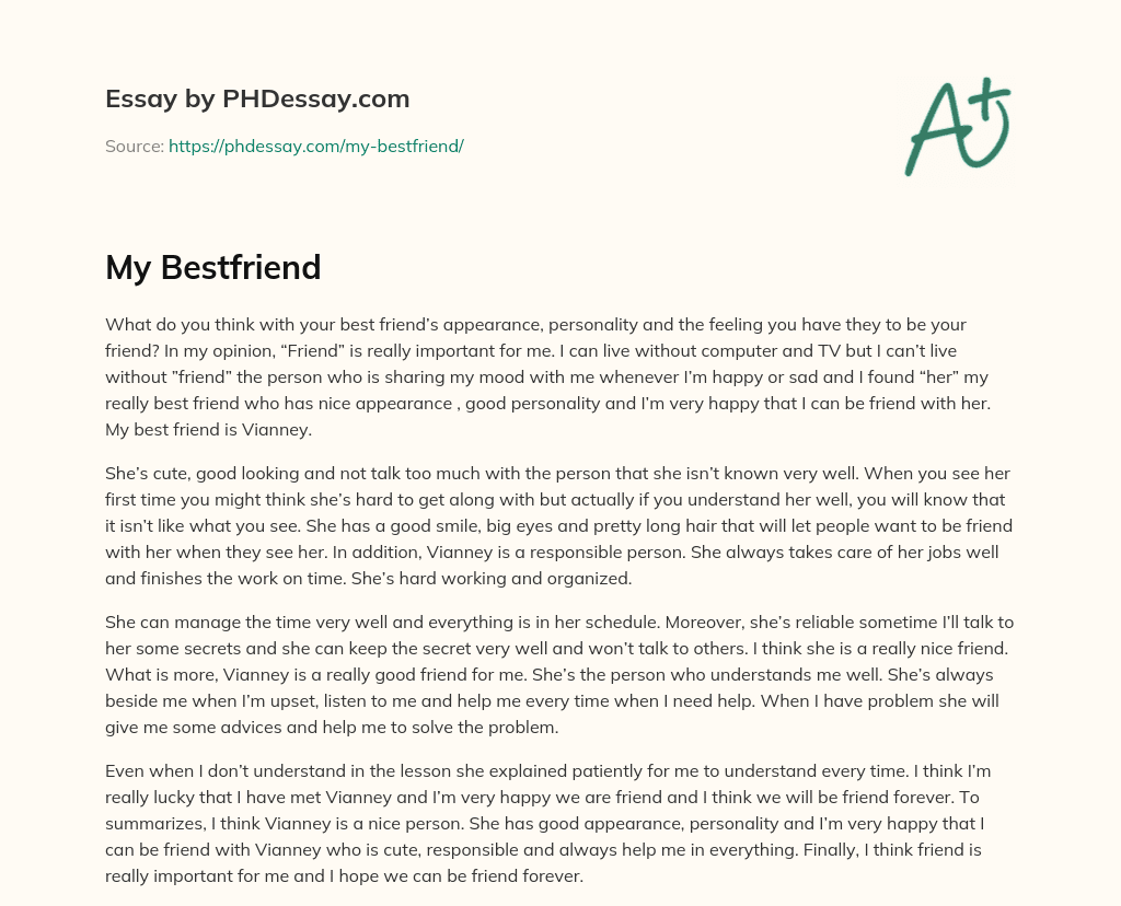 My Bestfriend essay