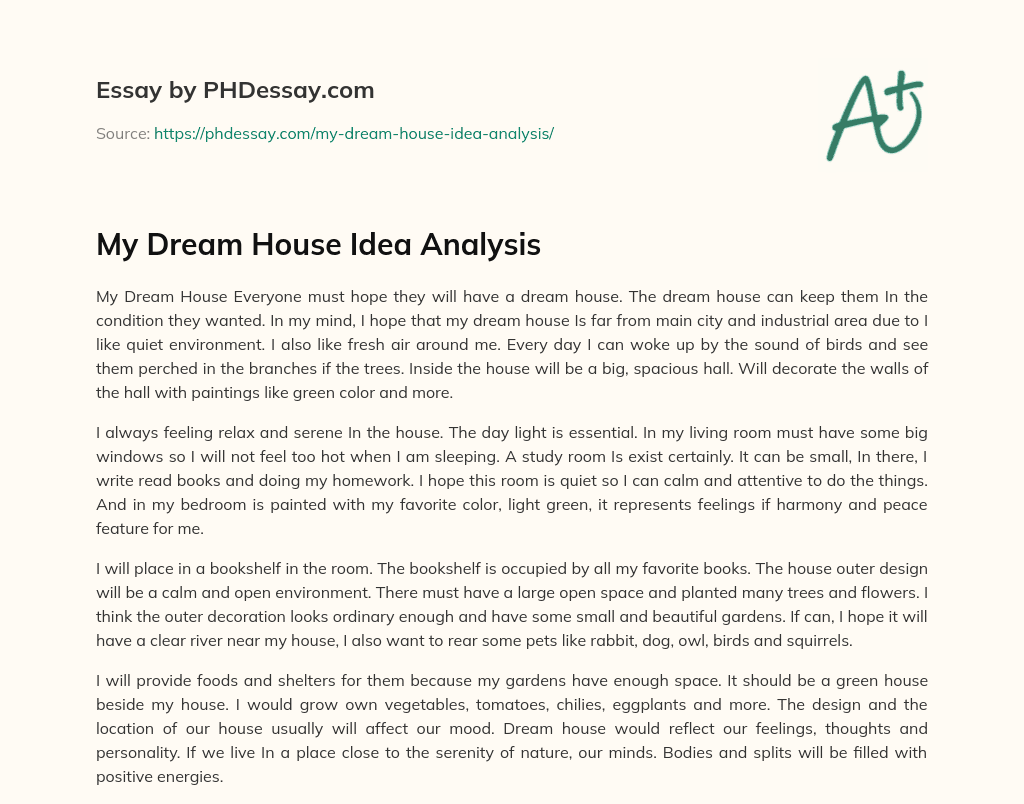 dream house essay topics