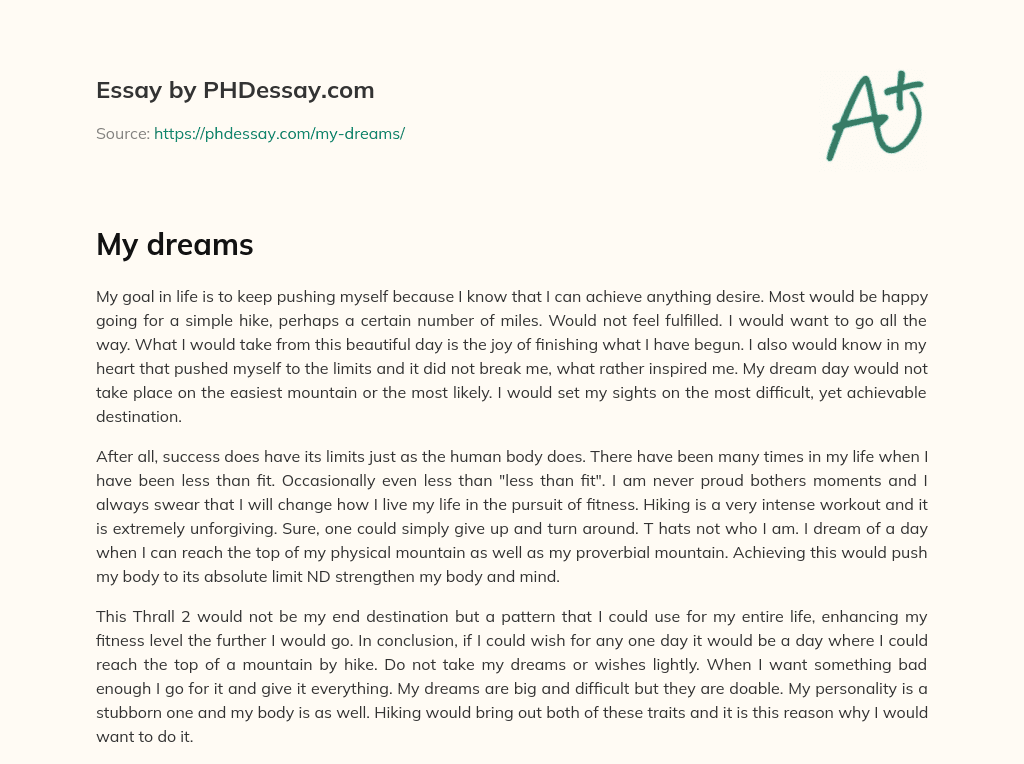 The Importance of Pushing Yourself to Achieve Your Goals essay