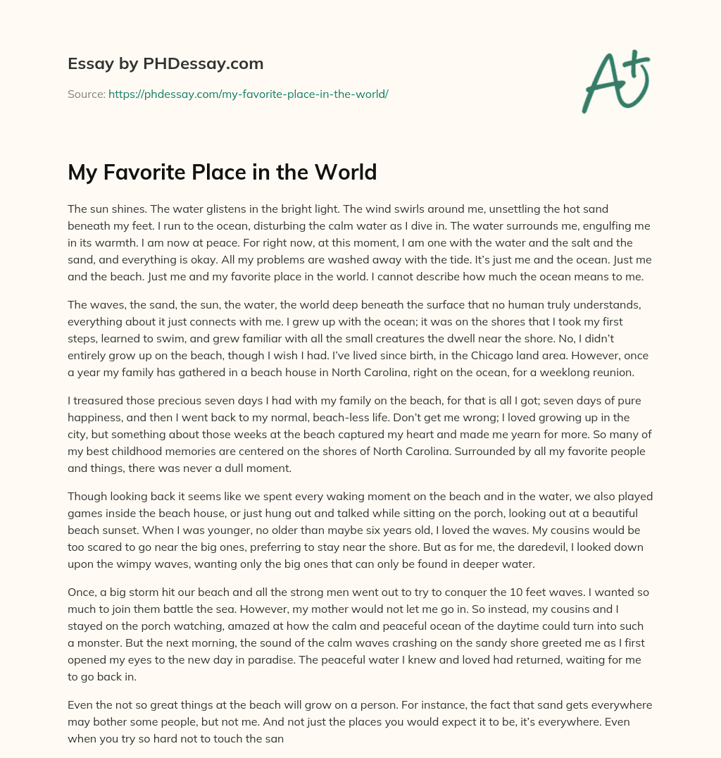 My Favorite Place in the World essay