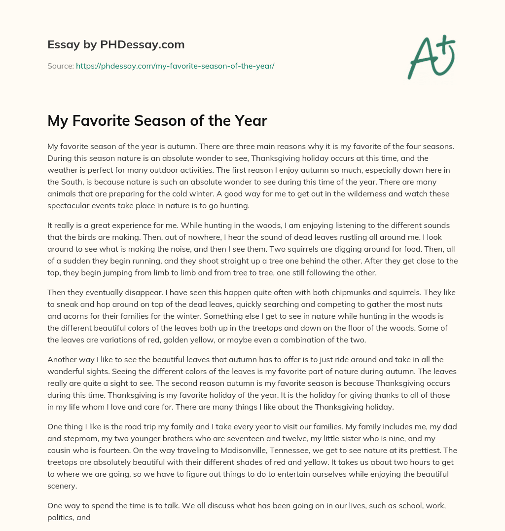 favorite season of the year essay