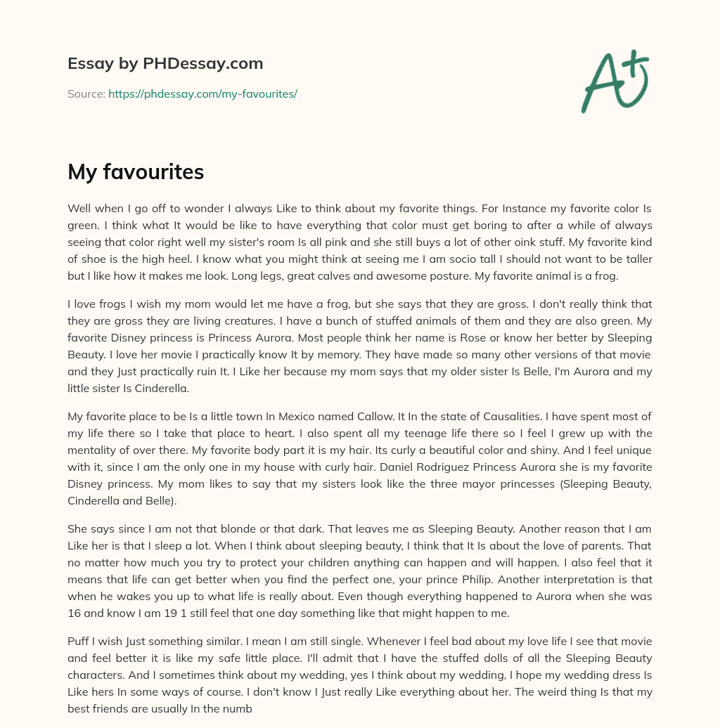My favourites essay