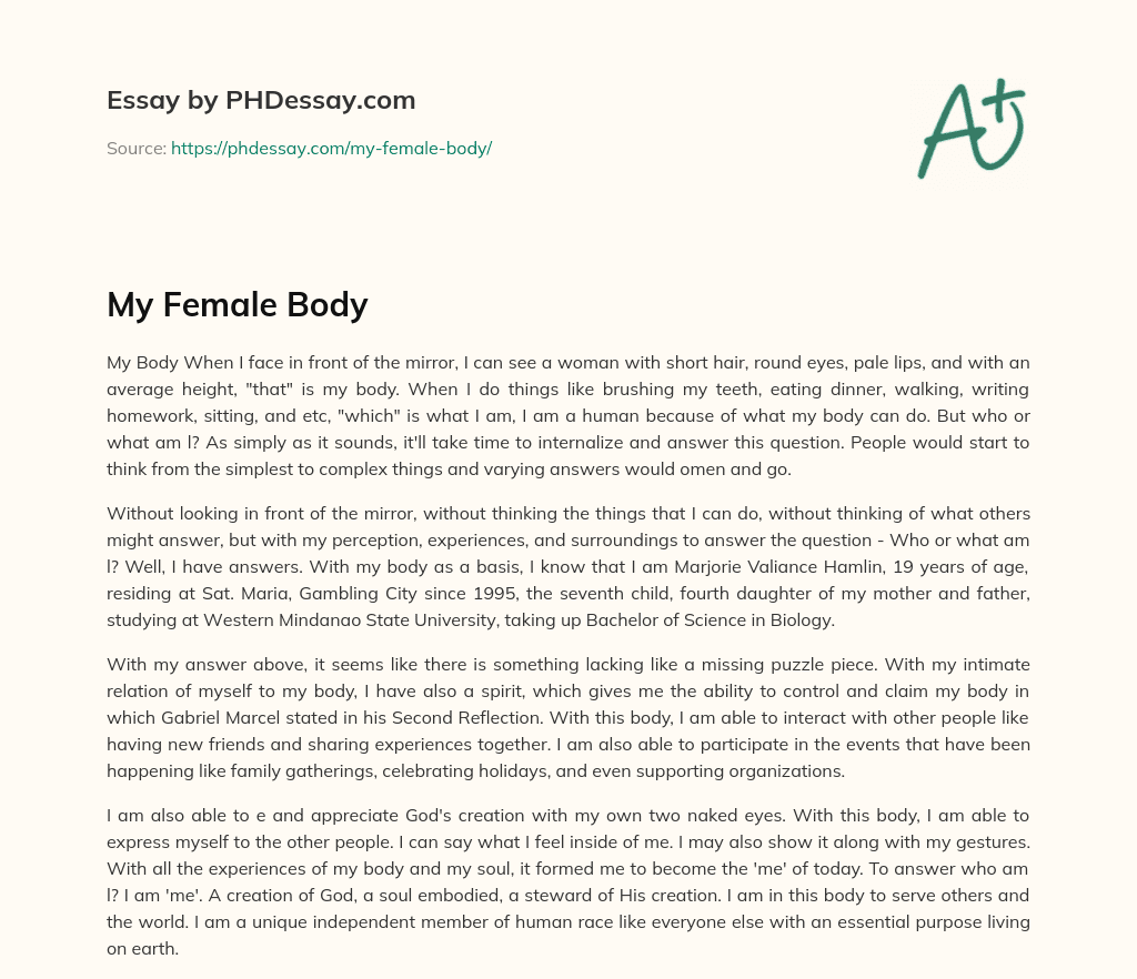 My Female Body essay