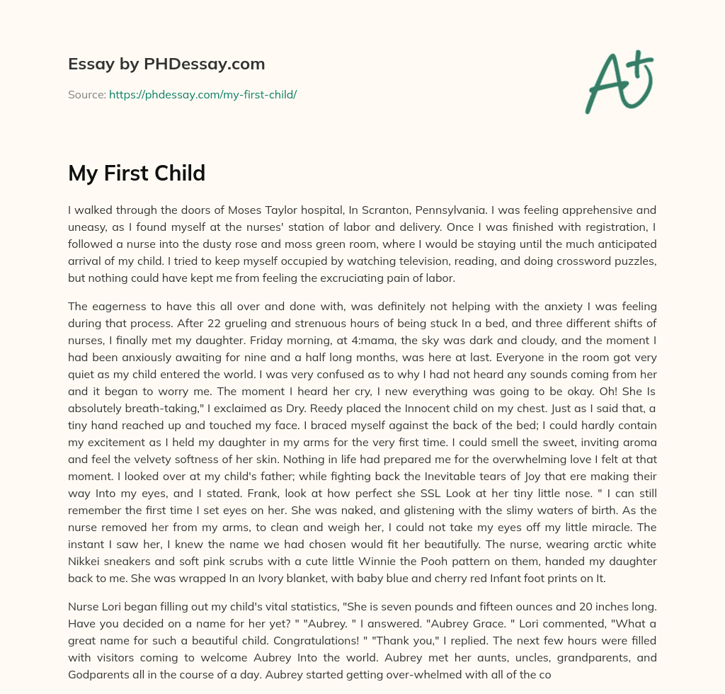 My First Child essay
