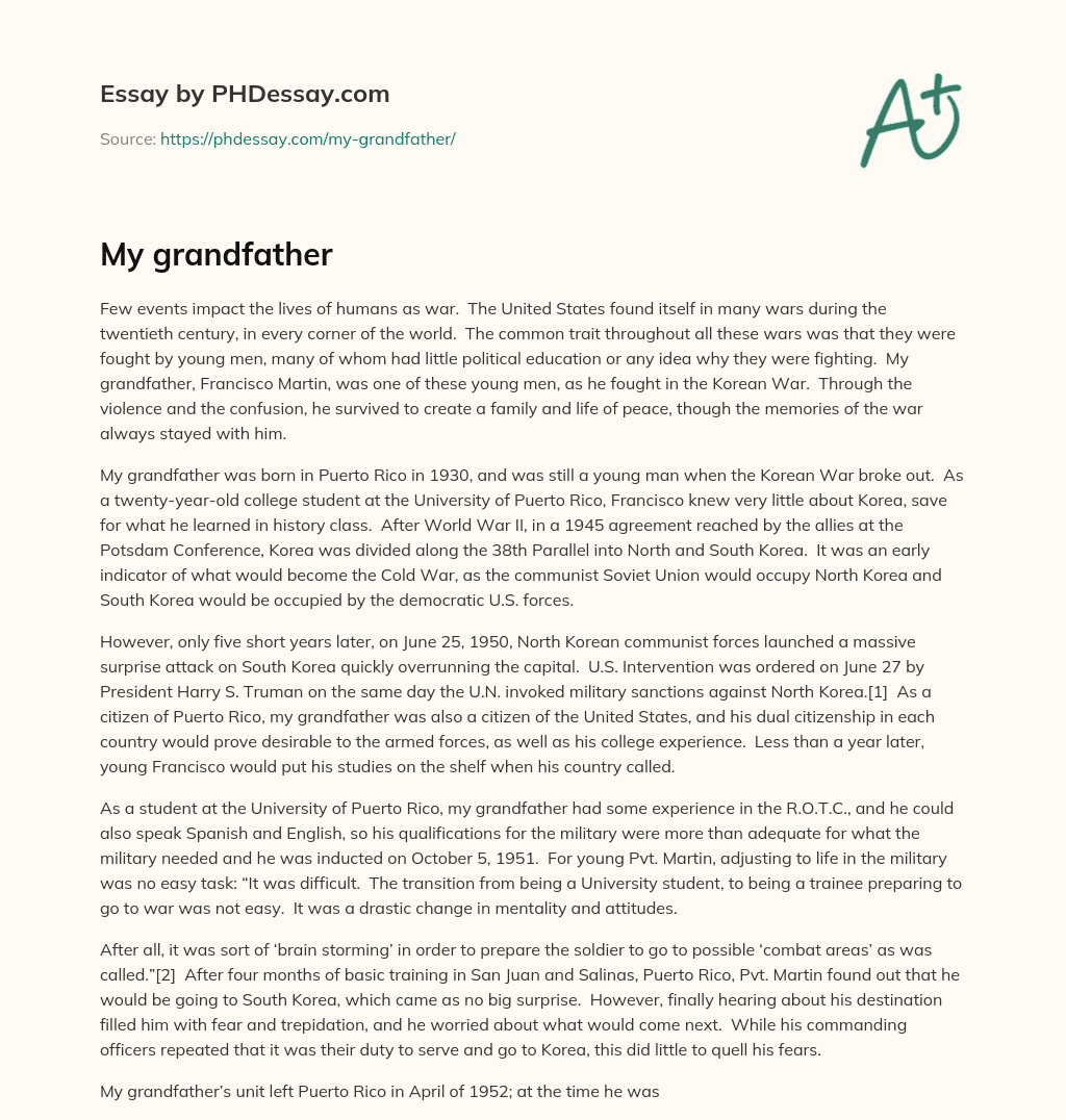 My grandfather essay