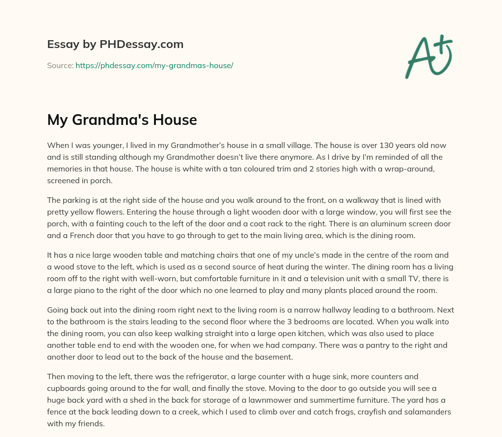 My Grandma’s House essay