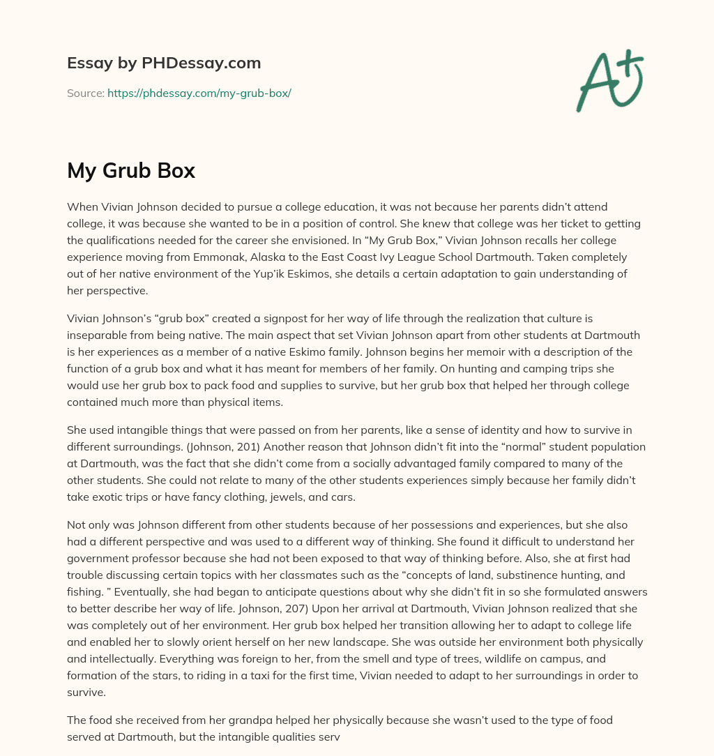 Native Alaskan’s College Experience and the Importance of Cultural Identity essay